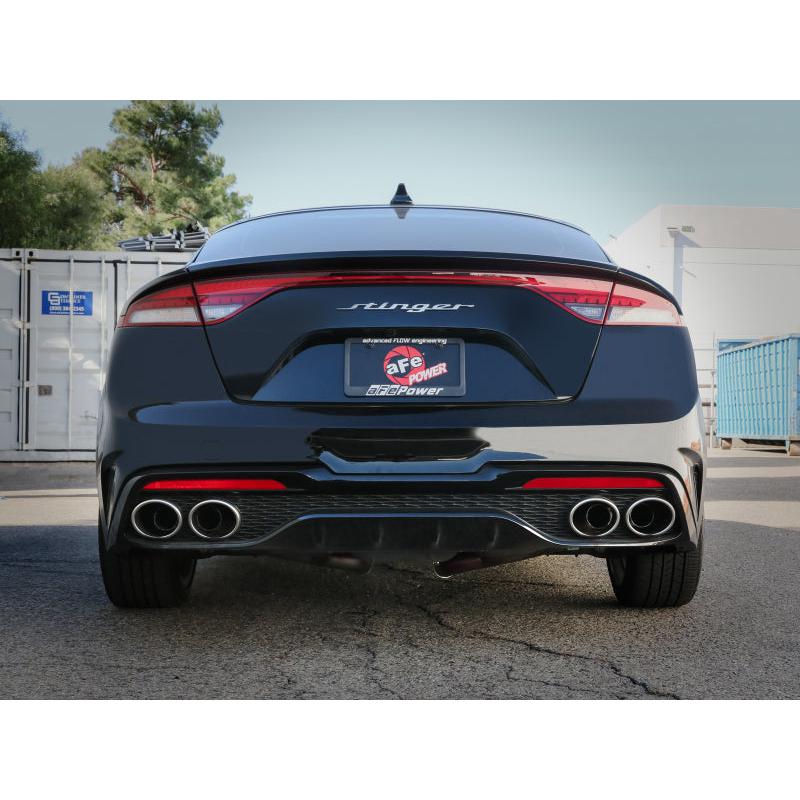 aFe Gemini XV 3in to Dual 2-1/2in 304 SS Cat-Back Exhaust w/ Cut-Out 18-21 Kia Stinger L4-2.0L (t)-SR1 Performance