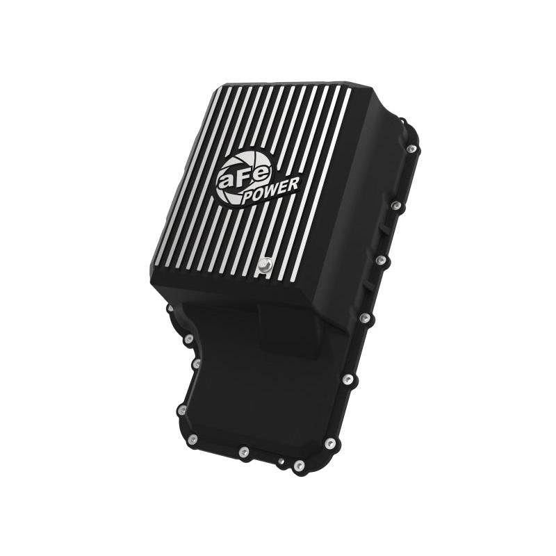 aFe 20-21 Ford Truck w/ 10R140 Transmission Pan Black POWER Street Series w/ Machined Fins-SR1 Performance