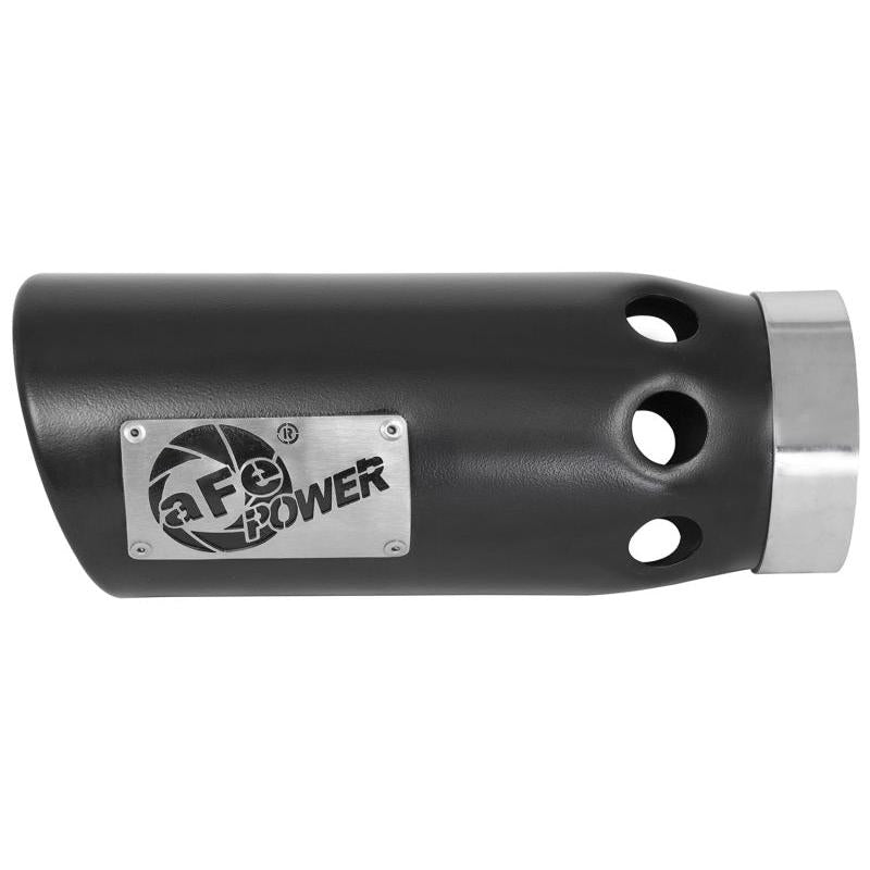 aFe Power Intercooled Tip Stainless Steel - Black 4in In x 5in Out x 12in L Clamp-On-SR1 Performance
