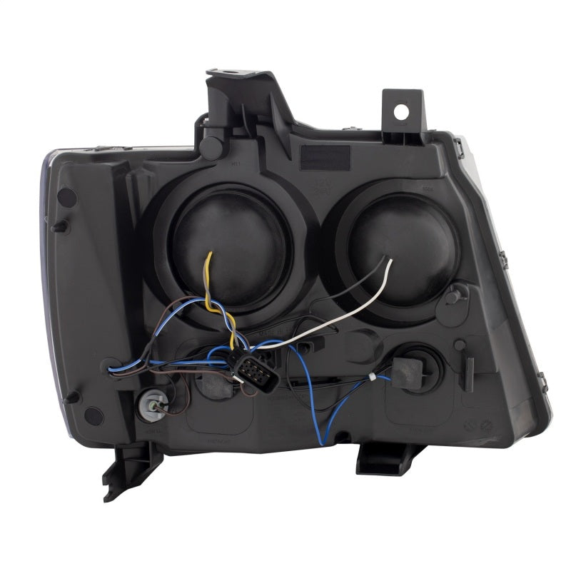 ANZO 07-14 Chevy Tahoe Projector Headlights w/ Plank Style Design Black w/ Amber-SR1 Performance