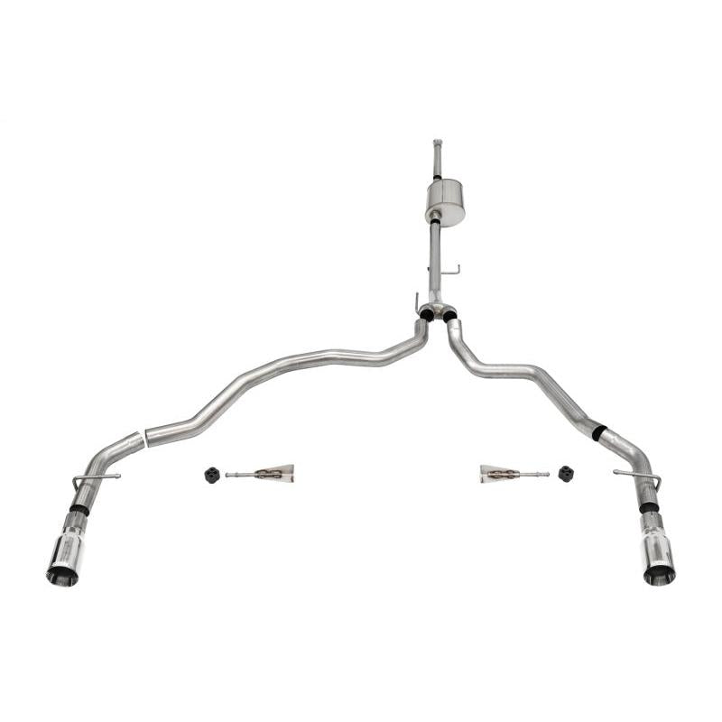 Corsa 2021-2024 Ford F-150 SuperCrew/6.5in Bed 5.0L V8 Sport Cat-Back Dual Rear Exit-Polished-SR1 Performance