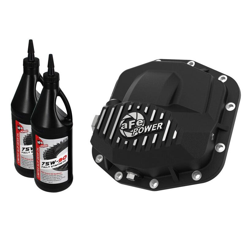 aFe 18-21 Jeep Wrangler JL Dana M210 Pro Series Front Diff Cover w/ Oil - Black-SR1 Performance