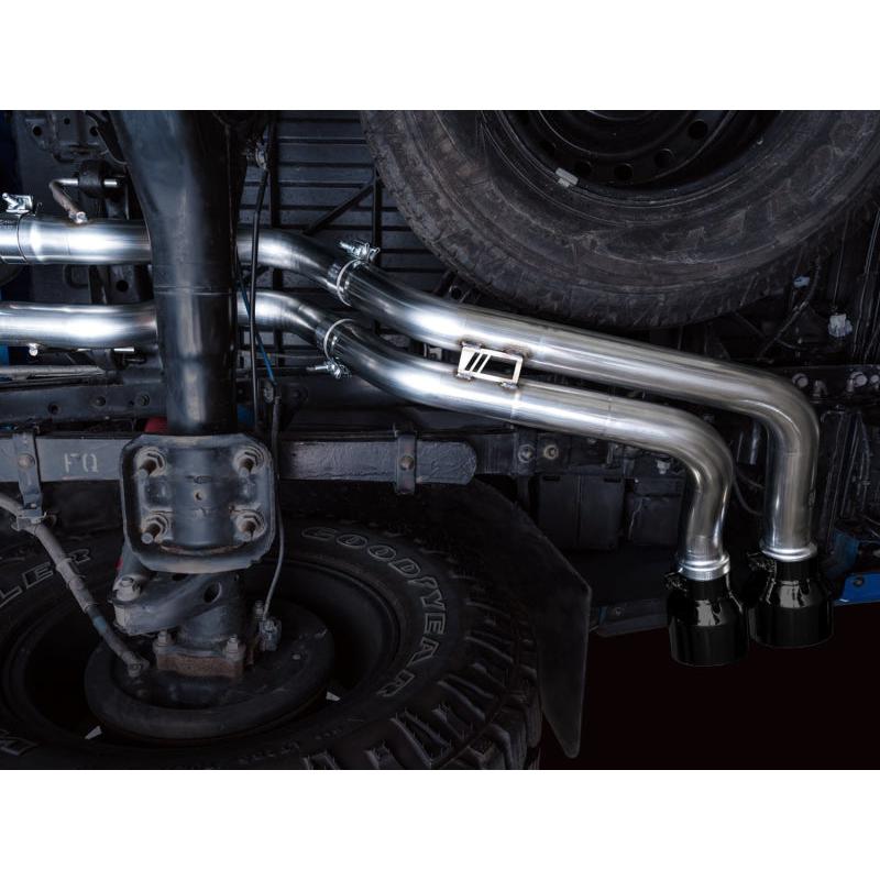 AWE 16-22 Toyota Tacoma 0FG Catback Exhaust w/ BashGuard - Dual Diamond Black Tips-SR1 Performance