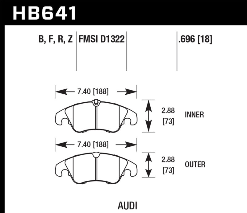 Hawk 2009-2014 Audi A4 HPS 5.0 Front Brake Pads-SR1 Performance