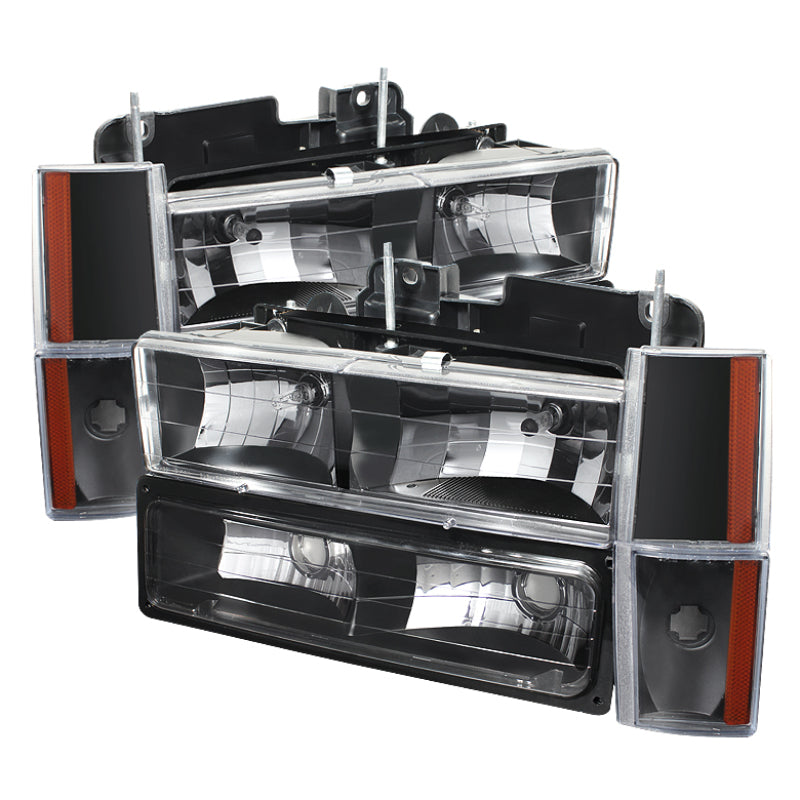 Xtune GMC Yukon 92-93 Crystal Headlights w/ Corner & Bumper Black HD-JH-GMCCK88-AM-BK-SET-SR1 Performance
