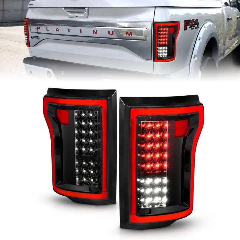 ANZO 2015-2016 Ford F-150 LED Taillights Black-SR1 Performance