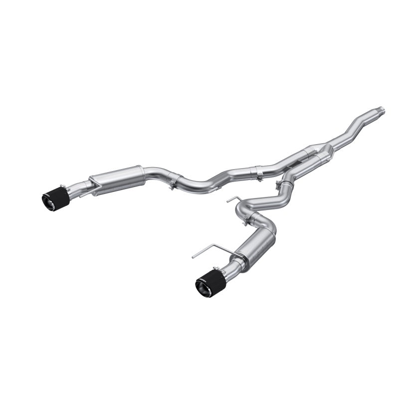 MBRP 19-22 Ford Mustang 2.3 EcoBoost 3in Cat-Back Dual Split Rear w/4.5in Carbon Fiber Tips (Race)-SR1 Performance