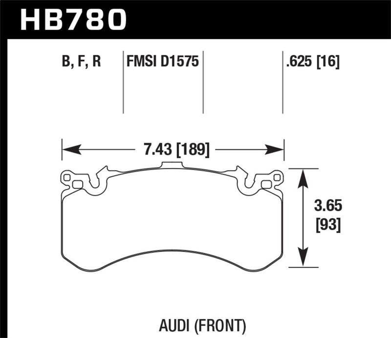 Hawk 2016 Audi A8 Front High Performance Brake Pads-SR1 Performance