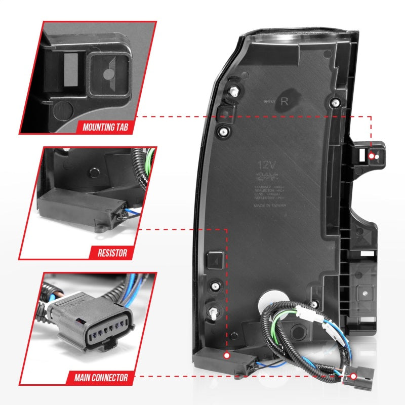 ANZO 2015-2020 Chevrolet Tahoe LED Tail Lights w/ Light Bar Black Housing Somke Lens-SR1 Performance