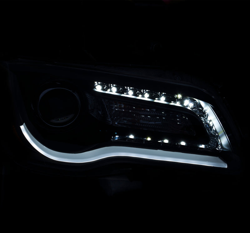 ANZO 2011-2014 Chrysler 300 Projector Headlights w/ Plank Style Design Chrome-SR1 Performance