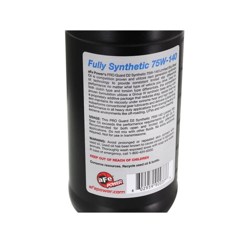 aFe Pro Guard D2 Synthetic Gear Oil, 75W140 1 Quart-SR1 Performance