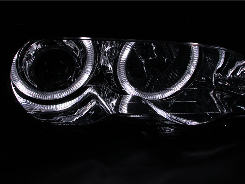 ANZO 2000-2003 BMW 3 Series E46 Projector Headlights w/ Halo Chrome-SR1 Performance