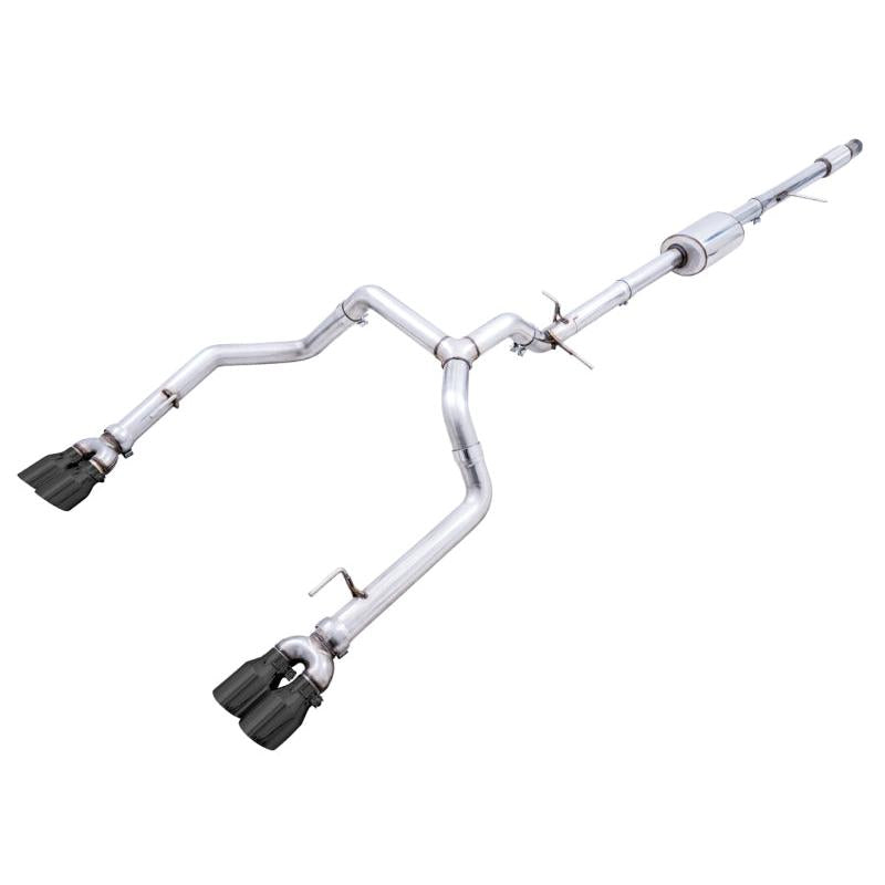 AWE Tuning 4th Gen GM 1500 5.3L 0FG Catback Split Rear Exit (w/ Bumper Cutouts) - Quad Diamond Tips-SR1 Performance