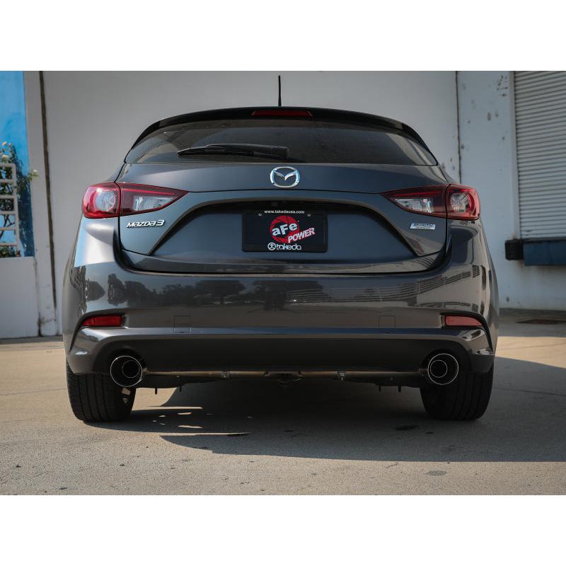 aFe Takeda 2-1/2in 304 SS Axle-Back Exhaust w/ Polished Tips 14-18 Mazda 3 L4 2.0L/2.5L-SR1 Performance