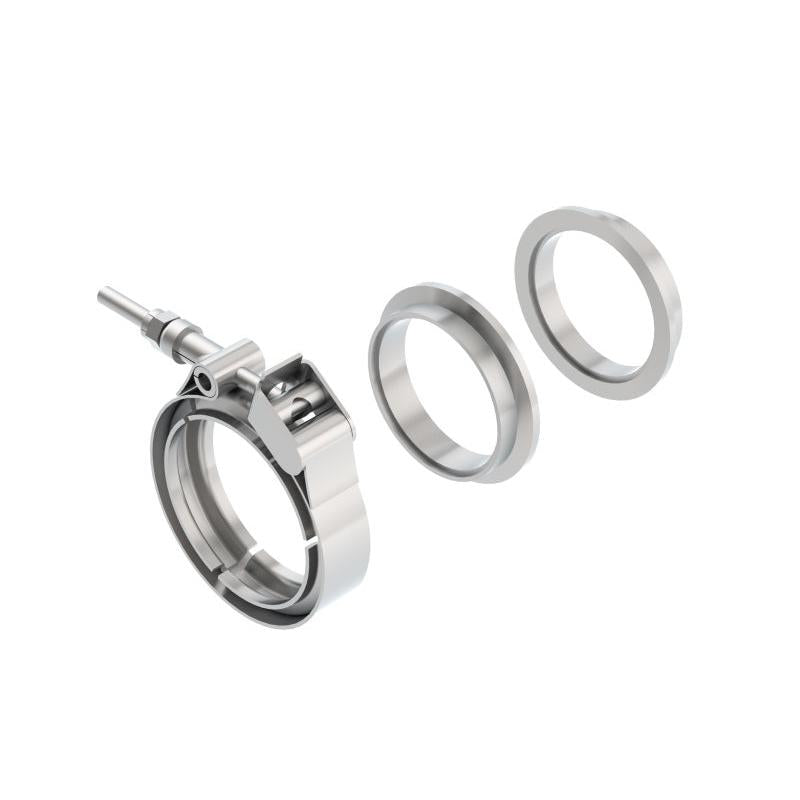 Borla Universal 2.25in Stainless Steel 3pc V-Band Clamp w/ Male and Female Flanges-SR1 Performance