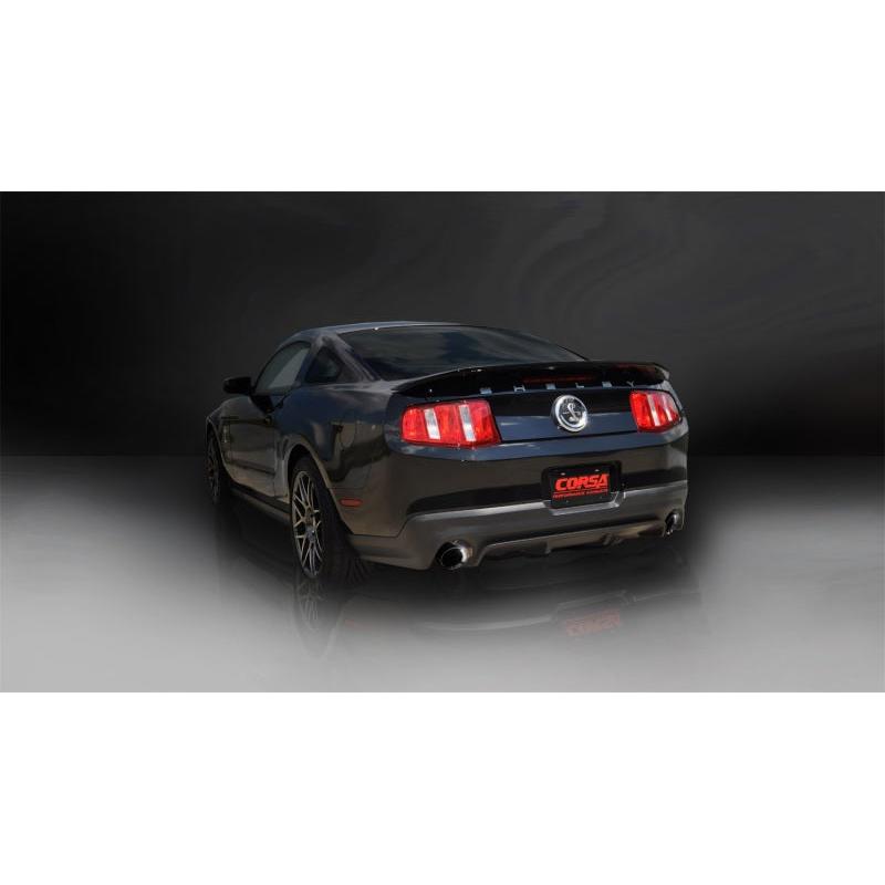 Corsa 2011-2012 Ford Mustang Shelby GT500 5.4L V8 Sport Axle-Back Exhaust w/ Black Tips-SR1 Performance