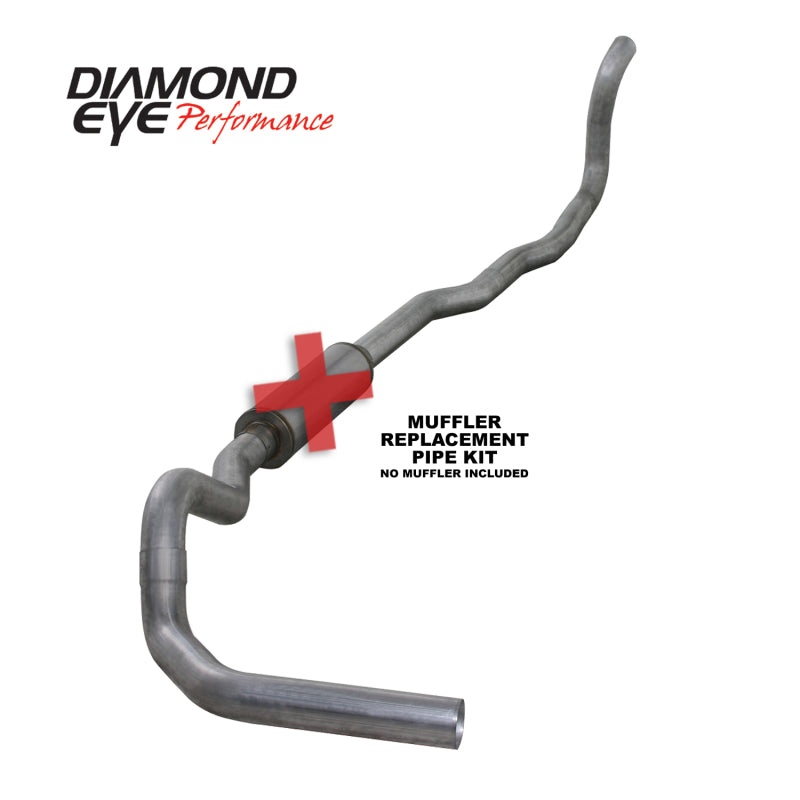 Diamond Eye KIT 4in TB MFLR RPLCMENT PIPE SGL AL: 89-93 DODGE CUMMINS 5.9L-SR1 Performance