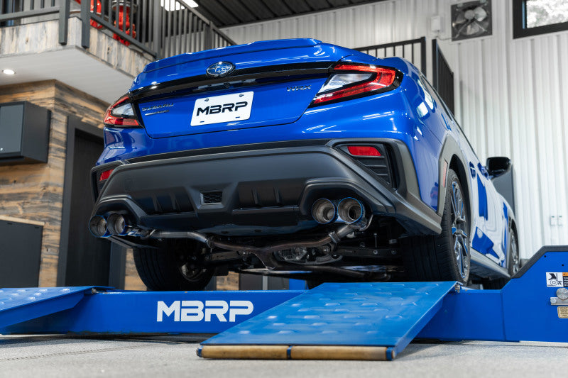 MBRP 2022 Subaru WRX 2.5in Dual Split Rear Exit w/ Quad CF Tips - T304-SR1 Performance