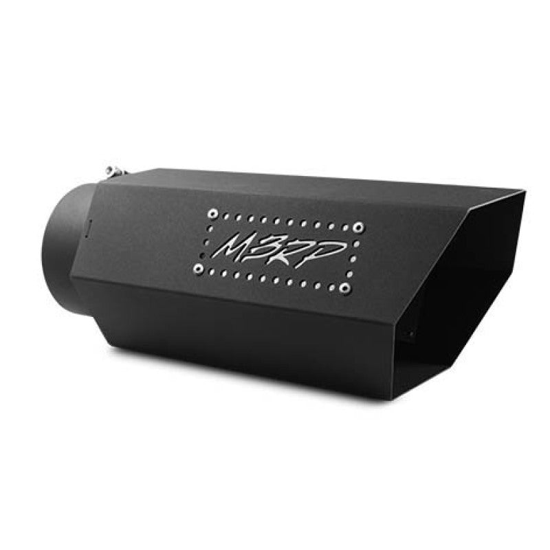 MBRP Universal Hex Tip 5in Inlet 16in Length w/ Logo - Black Coated-SR1 Performance