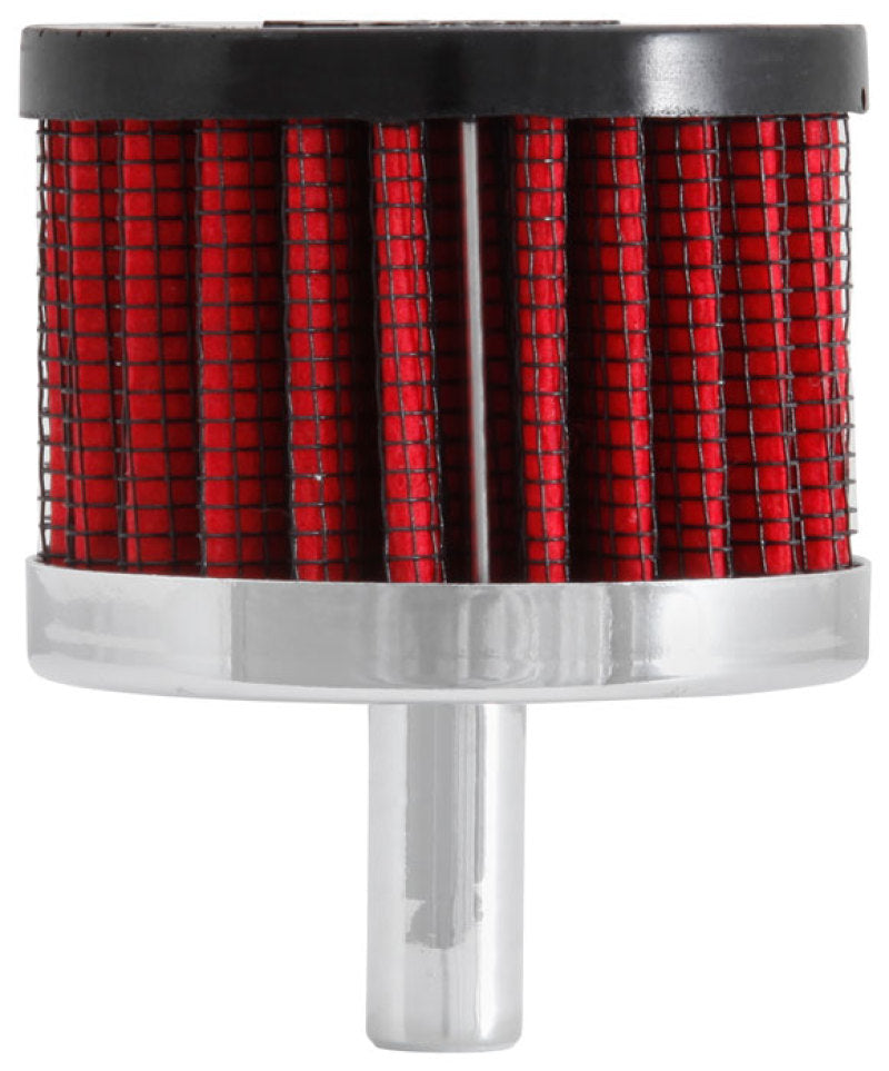 K&N Steel Base Crankcase Vent Filter 0.375in Vent OD x 2in OD x 1.5in Height-SR1 Performance