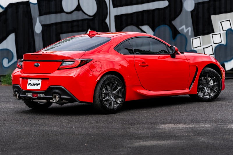 MBRP 13-16 Subaru BRZ 2.0L/ 2.4L 3in Dual Split Rear Cat Back w/Burnt End Tips- T304-SR1 Performance