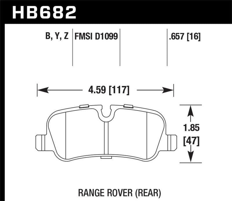 Hawk 05-09 Range Rover LR3 D1099 LTS Street Rear Brake Pads-SR1 Performance