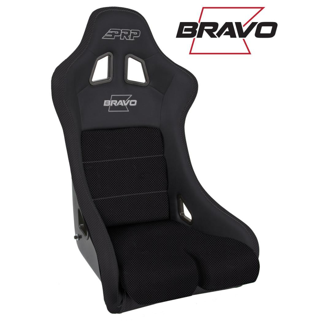 PRP Bravo Composite Seat- Black (PRP Silver Outline/Bravo Silver- Black Stitching)-SR1 Performance
