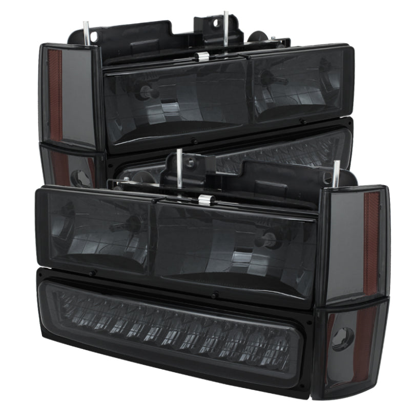 Xtune GMC Yukon 92-93 Crystal Headlights w/ Corner & LED Bumper Smoke HD-JH-GMCCK88-LED-AM-SM-SET-SR1 Performance