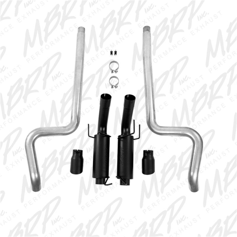 MBRP 11-14 Ford Mustang GT 5.0L 3in Cat Back Dual Split Rear Race Version 4in Tips - Black-SR1 Performance