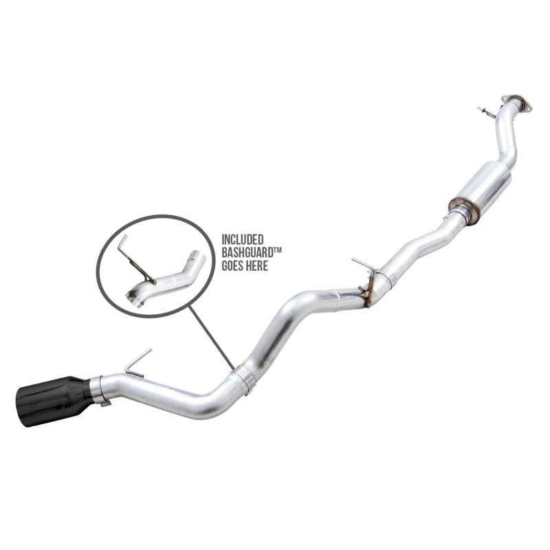 AWE Tuning 2021+ Ford Bronco 0FG Single Rear Exit Exhaust w/Diamond Black Tip & Bash Guard-SR1 Performance