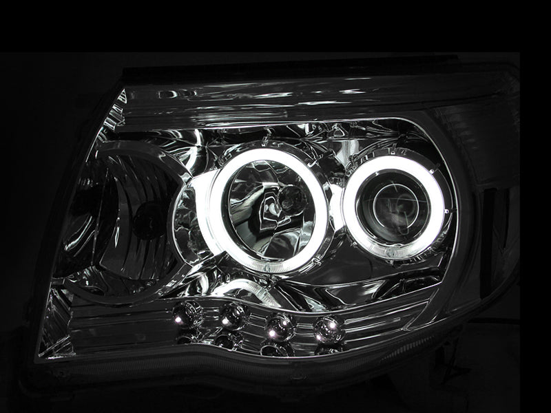ANZO 2005-2011 Toyota Tacoma Projector Headlights w/ Halos Chrome-SR1 Performance