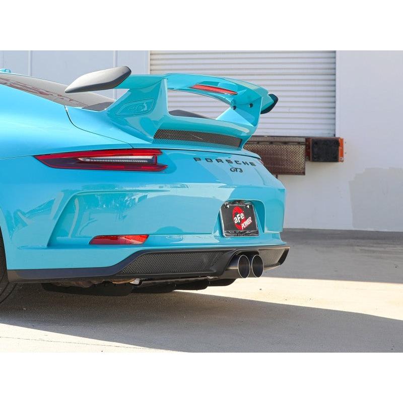 afe 14-16 Porsche 911 GT3 991.1 H6 3.8L MACH Force-Xp 304 SS Cat-Back Exhaust System w/ Brushed Tips-SR1 Performance