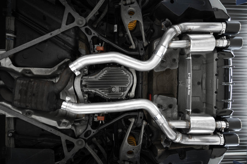 MBRP 18-22 BMW M2 Competition 3.0L T304 SS 3in Resonator-Back Exhaust Quad Rear w/ Carbon Fiber Tips-SR1 Performance