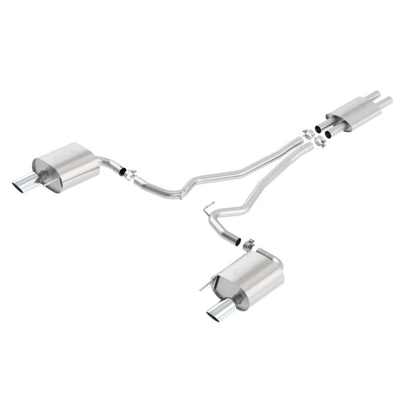 Borla ATAK Cat Back 15 Ford Mustang 3.7L V6 MT/AT 2.25in Pipe 4in Single Round Rolled Tips-SR1 Performance