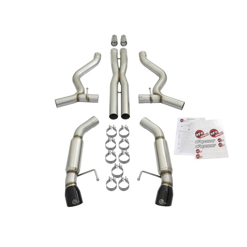 aFe MACHForce XP 3in 304 SS Sport Tone Cat-Back w/ Black Tips 15-17 Ford Mustang V6-3.7L/V8-5.0L-SR1 Performance