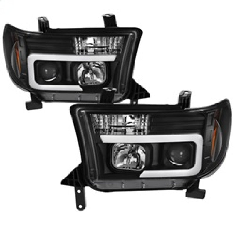 Spyder 08-13 Toyota Sequoia Projector Headlights - Light Bar DRL - Black PRO-YD-TTU07V2-LB-BK-SR1 Performance