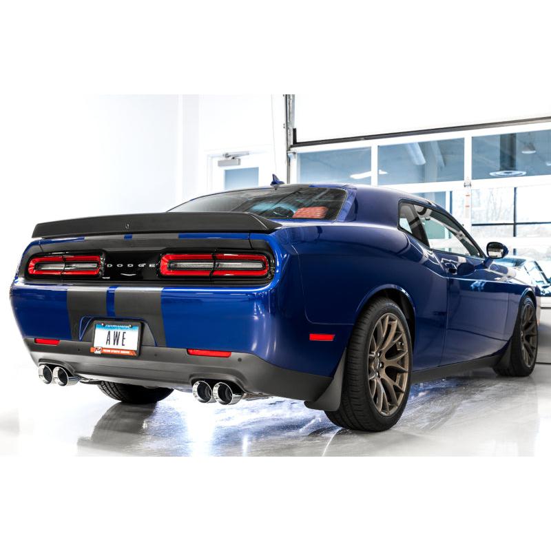 AWE Tuning 2017+ Challenger 5.7 Touring Edition Exhaust - Non-Resonated - Diamond Black Quad Tips-SR1 Performance