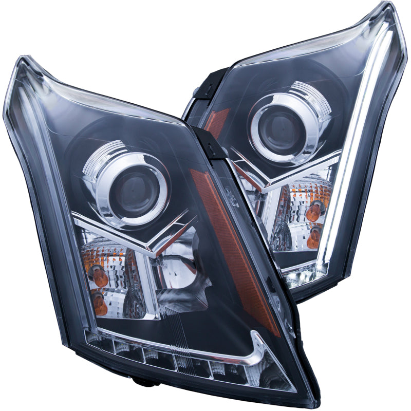 ANZO 2010-2015 Cadillac Srx Projector Headlights w/ Plank Style Design Black-SR1 Performance