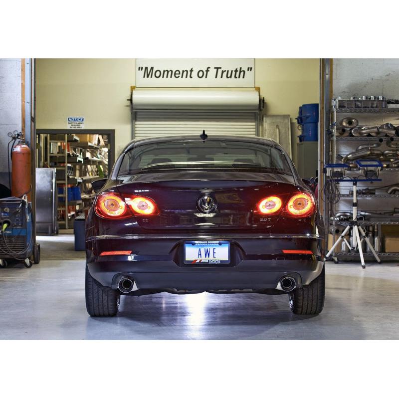 AWE Tuning VW CC Touring Edition Exhaust Dual Outlet - Chrome Silver Tips-SR1 Performance