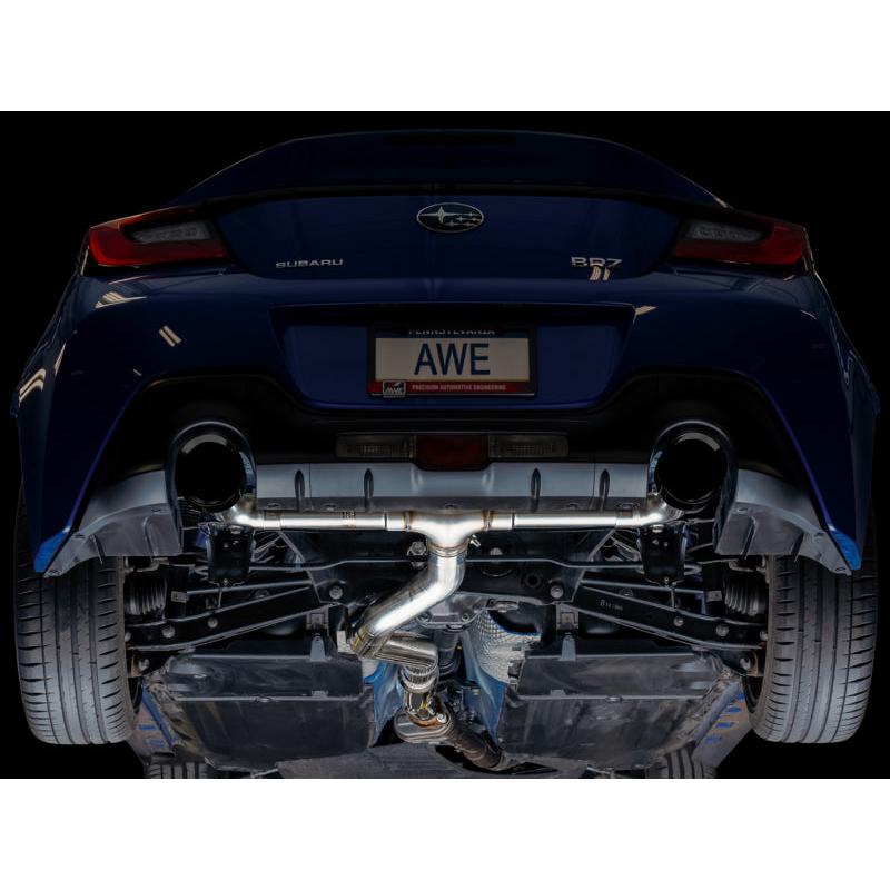 AWE Subaru BRZ / Toyota GR86 / Toyota 86 Track Edition Cat-Back Exhaust- Diamond Black Tips-SR1 Performance