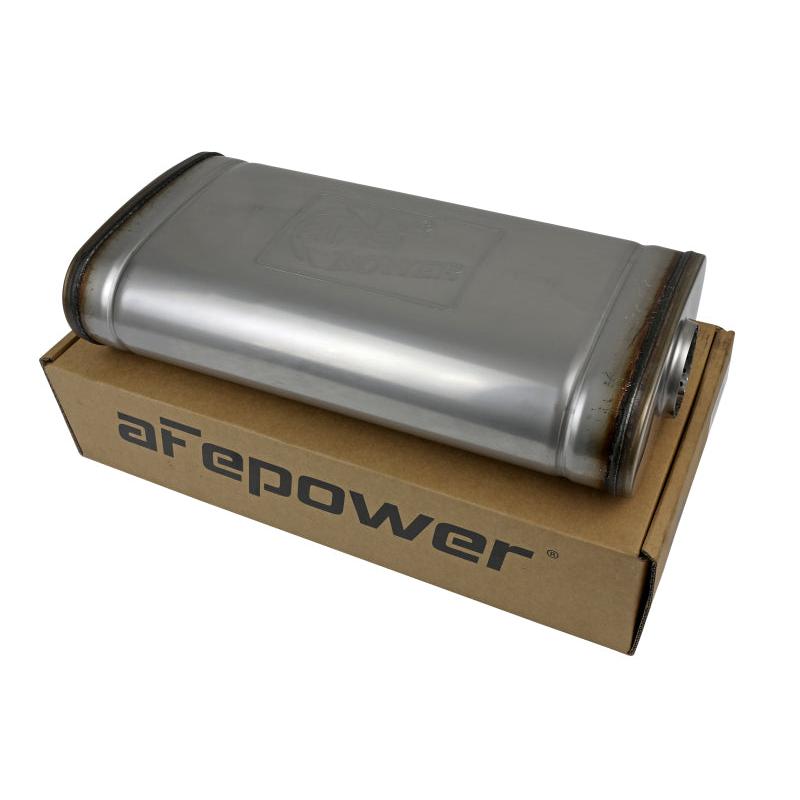 aFe MACH Force XP 304 Stainless Steel Muffler 2.5in Center/Offset 18in L x 9in W x 4in H-SR1 Performance