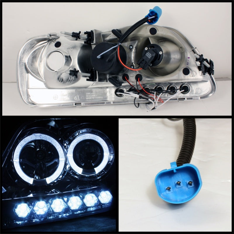 Spyder Ford F150 97-03 Projector - LED Halo Amber Reflctr LED Smke PRO-YD-FF15097-1P-AM-SMC-SR1 Performance
