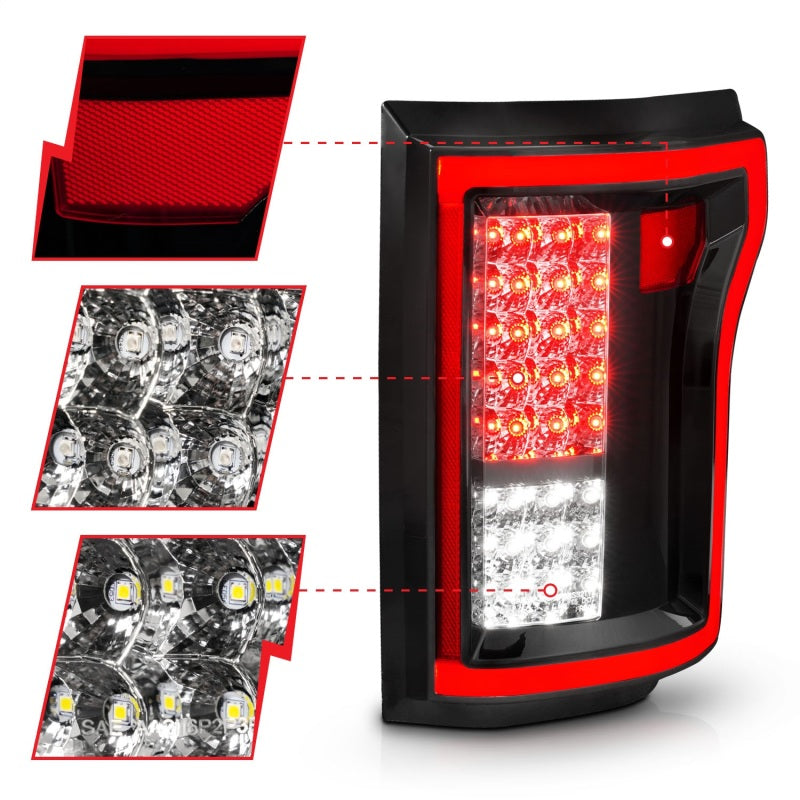 ANZO 2015-2016 Ford F-150 LED Taillights Red/Clear-SR1 Performance