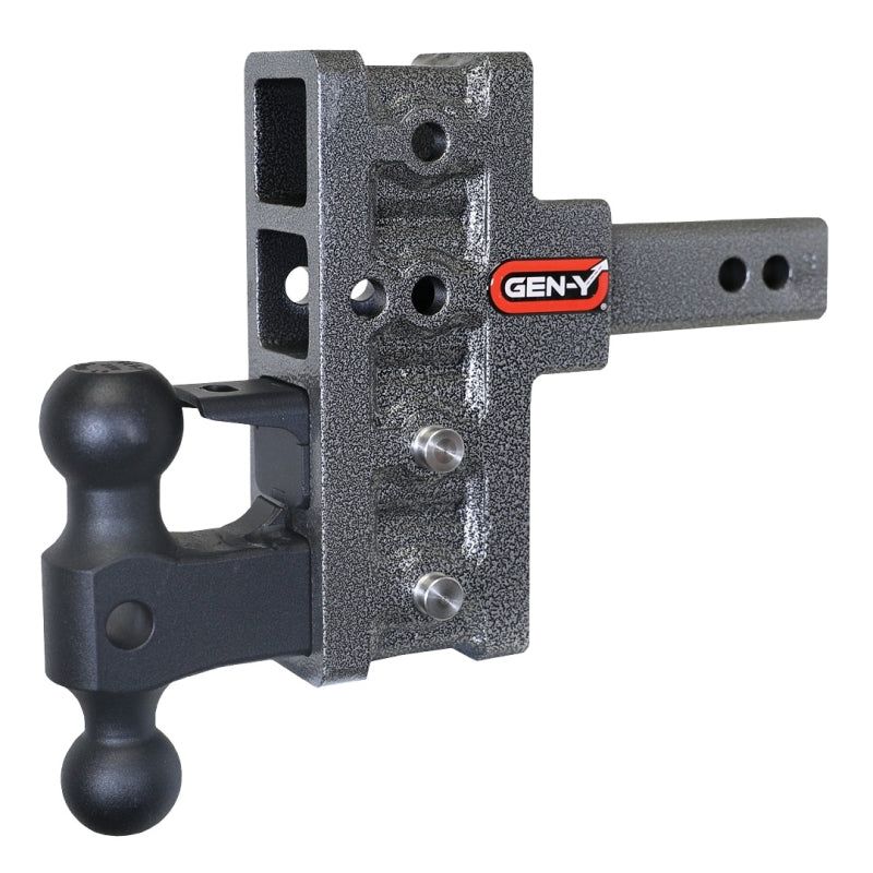 Gen-Y Mega Duty 2-Inch Shank Offset Drop Hitch with Dual-Ball and Pintle Lock – 16,000 lb Towing Capacity