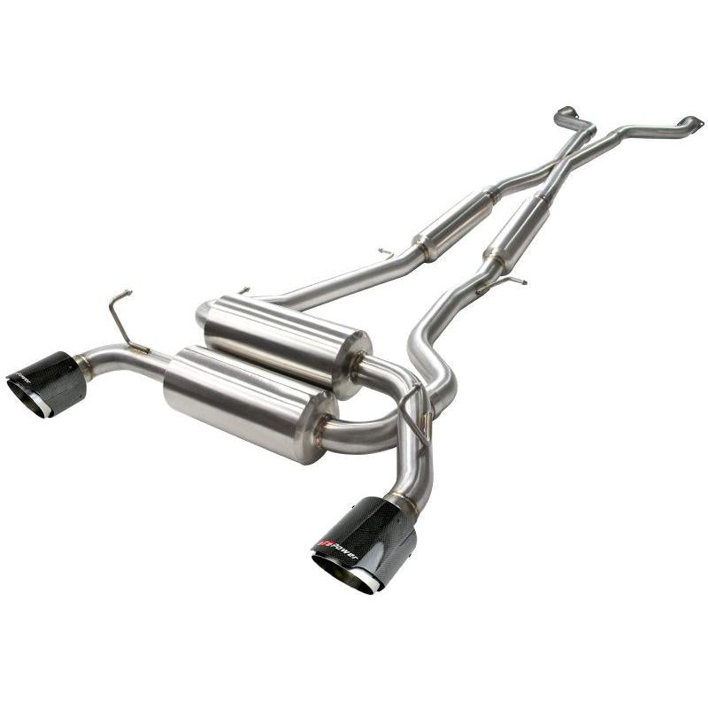 aFe Takeda 2-1/2in 304SS Cat-Back Exhaust Infiniti G37 08-13/Q60 14-15 V6-3.7 w/ Carbon Fiber Tips-SR1 Performance