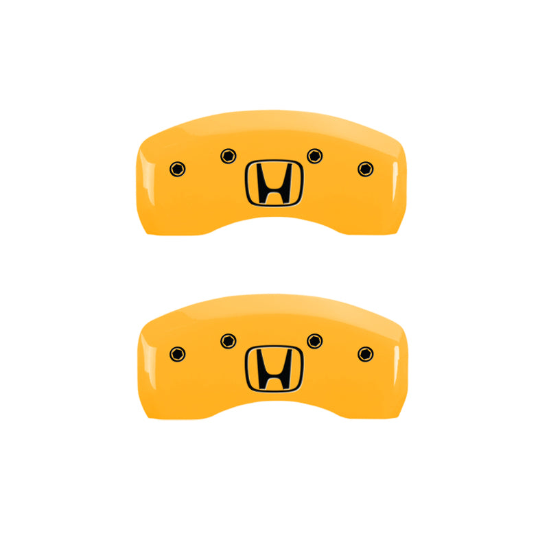 MGP 4 Caliper Covers Engraved Front Honda Engraved Rear H Logo Yellow finish black-SR1 Performance