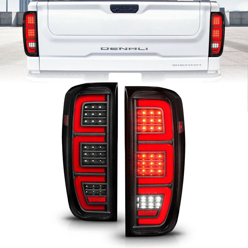 Anzo 19-23 GMC Sierra 1500/2500HD/3500HD Black Replacement Full LED Bar Tail Light-SR1 Performance