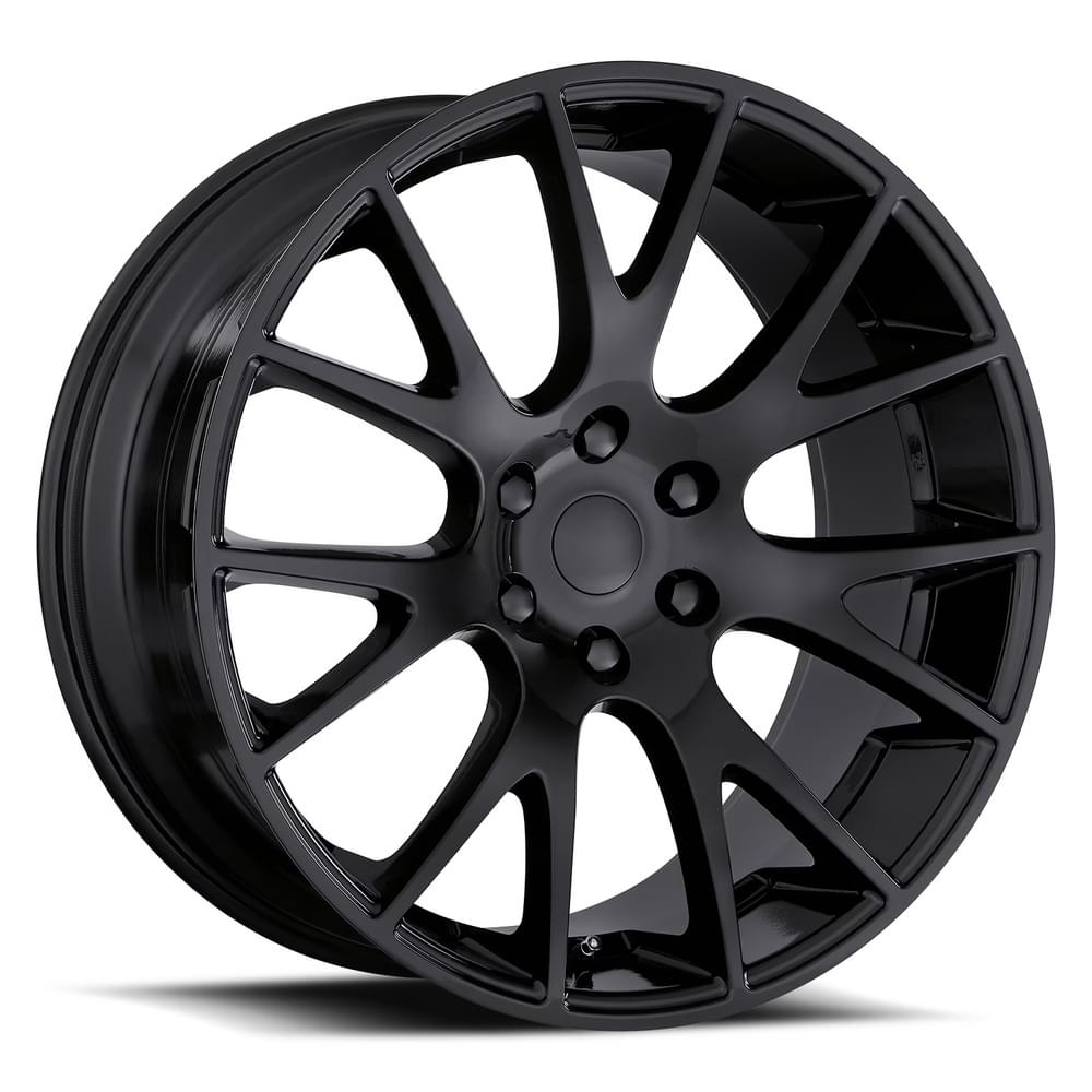 22X10 6X5.5 +25.4 HB 77.8 TRUCK HELLCAT GLOSS BLACK WITH CAP-SR1 Performance