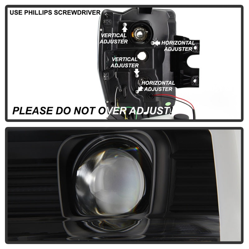 Spyder 08-10 Ford F-250 SD Projector Headlights V2-Switch Back Light Bar-Black PRO-YD-FS08V2-SBLB-BK-SR1 Performance
