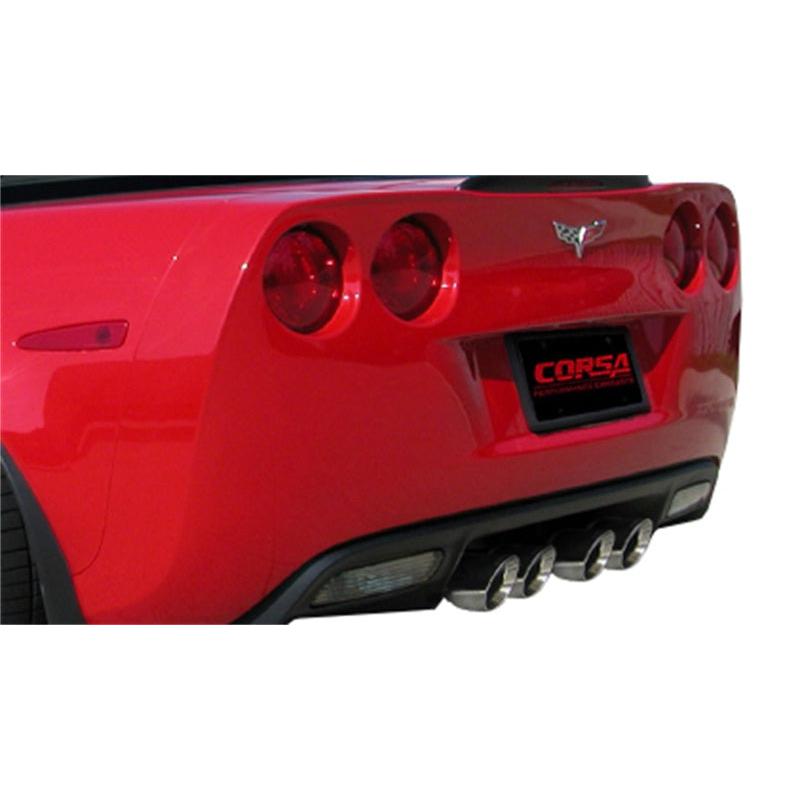 Corsa 2012-2013 Chevrolet Corvette C6 ZR1 Sport Cat-Back Dual Rear Exit w/ Twin 4.0in Pol Tips-SR1 Performance